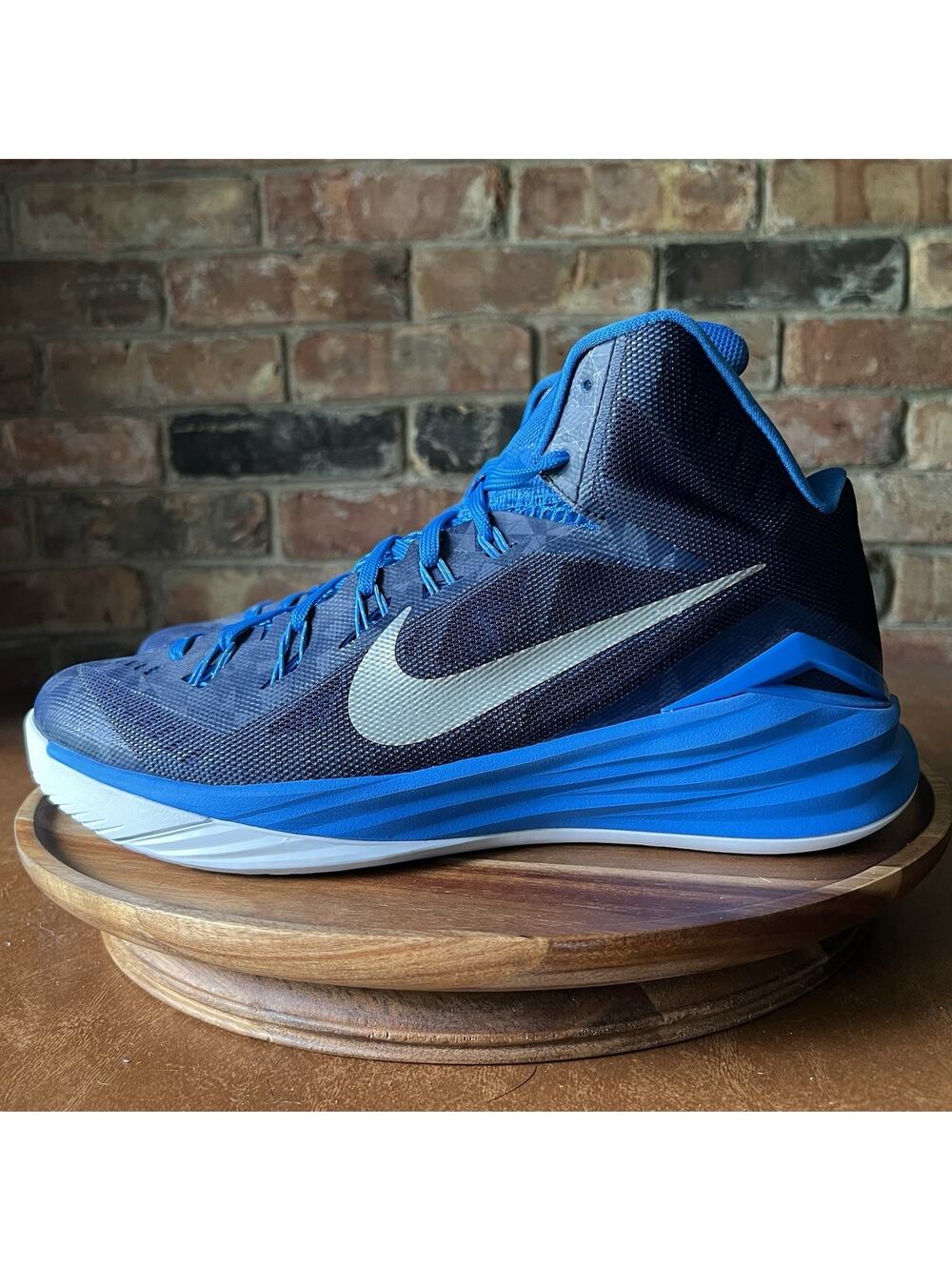 Nike Hyperdunk 2014 TB Basketball Blue Silver Swoosh Shoes Men's 10.5 653483-403